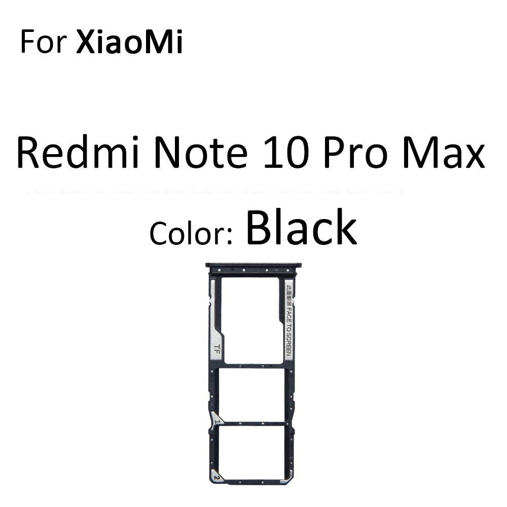 Sim Card Tray Reader Container Connector Socket Holder Slot Adapter For XiaoMi Redmi Note 10 Pro Max 4G 5G Replacement Parts