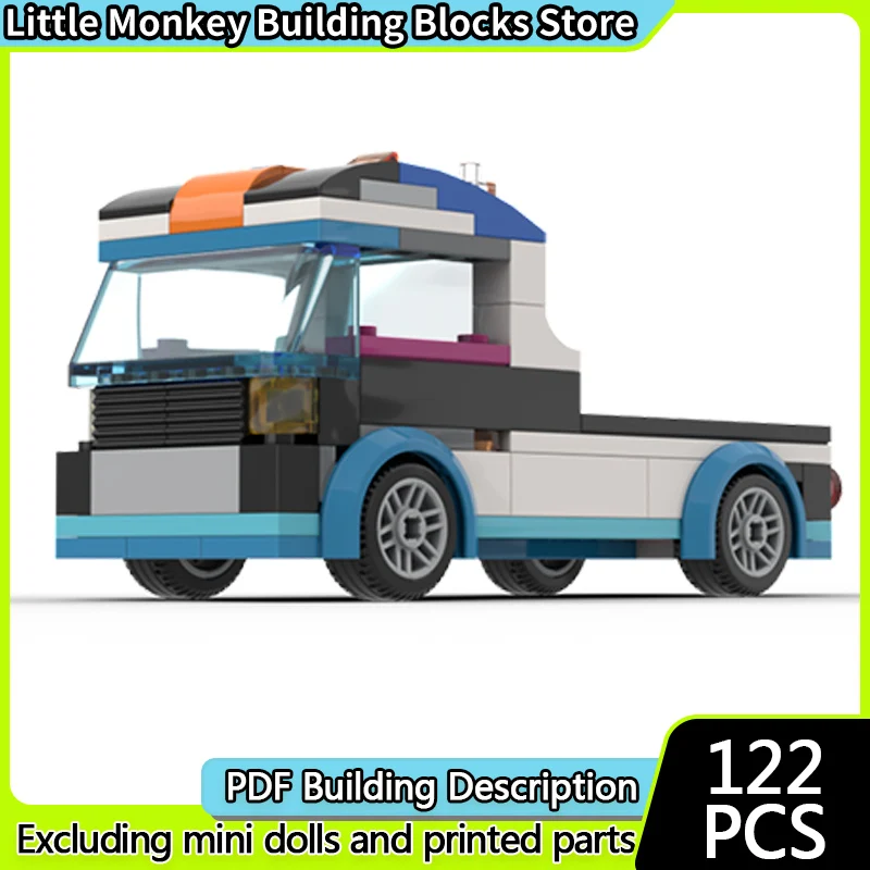 

City Car Model MOC Building Bricks Classic Transport Flatbed Truck Modular Technology Children Holiday Gifts Assemble Toys Suit