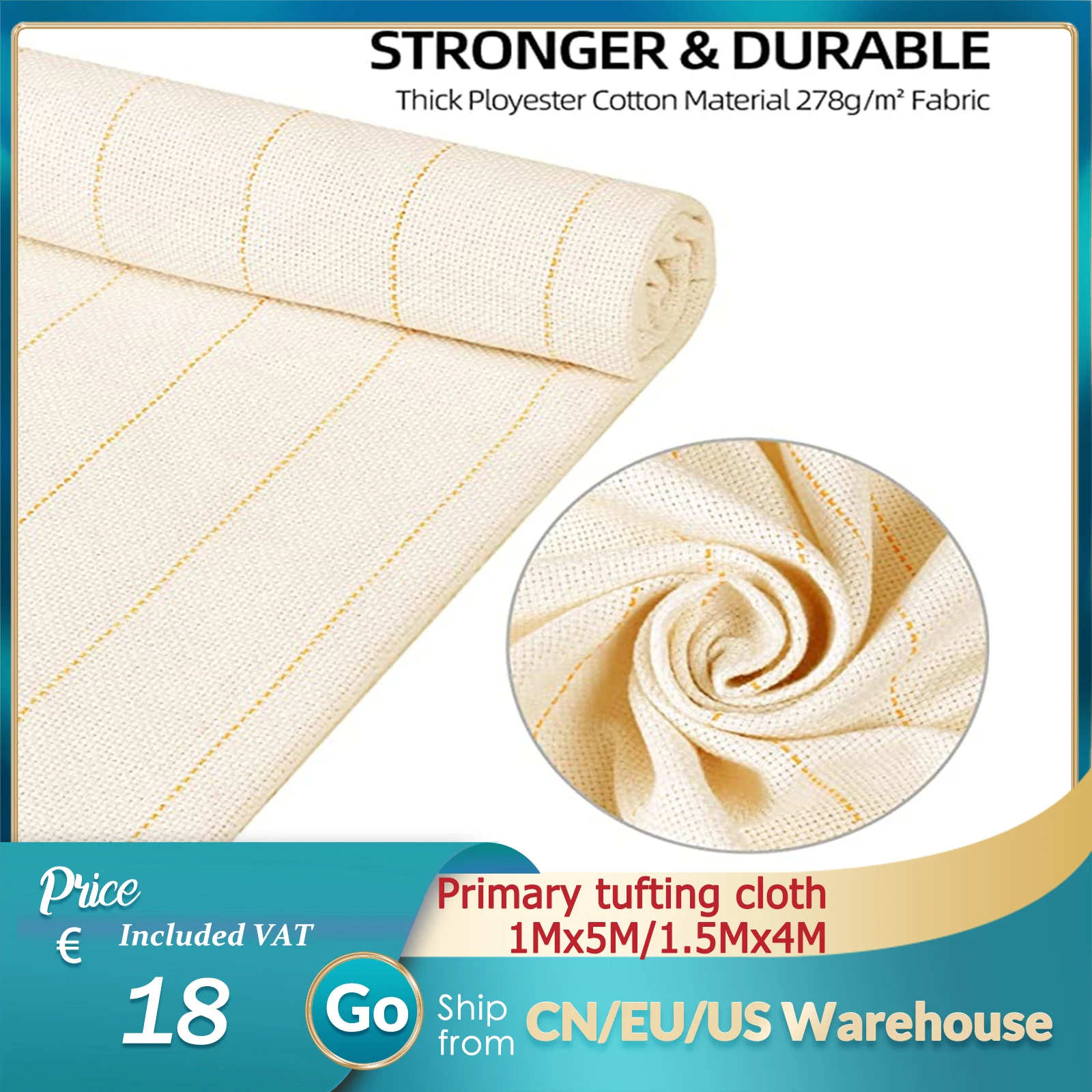 Primary Tufting Cloth Backing Fabric For Carpet Weaving Knitting Material Rug Tufting Gun Embroidery Fabric 1*5M/1.5*4M/1.5*1.5M