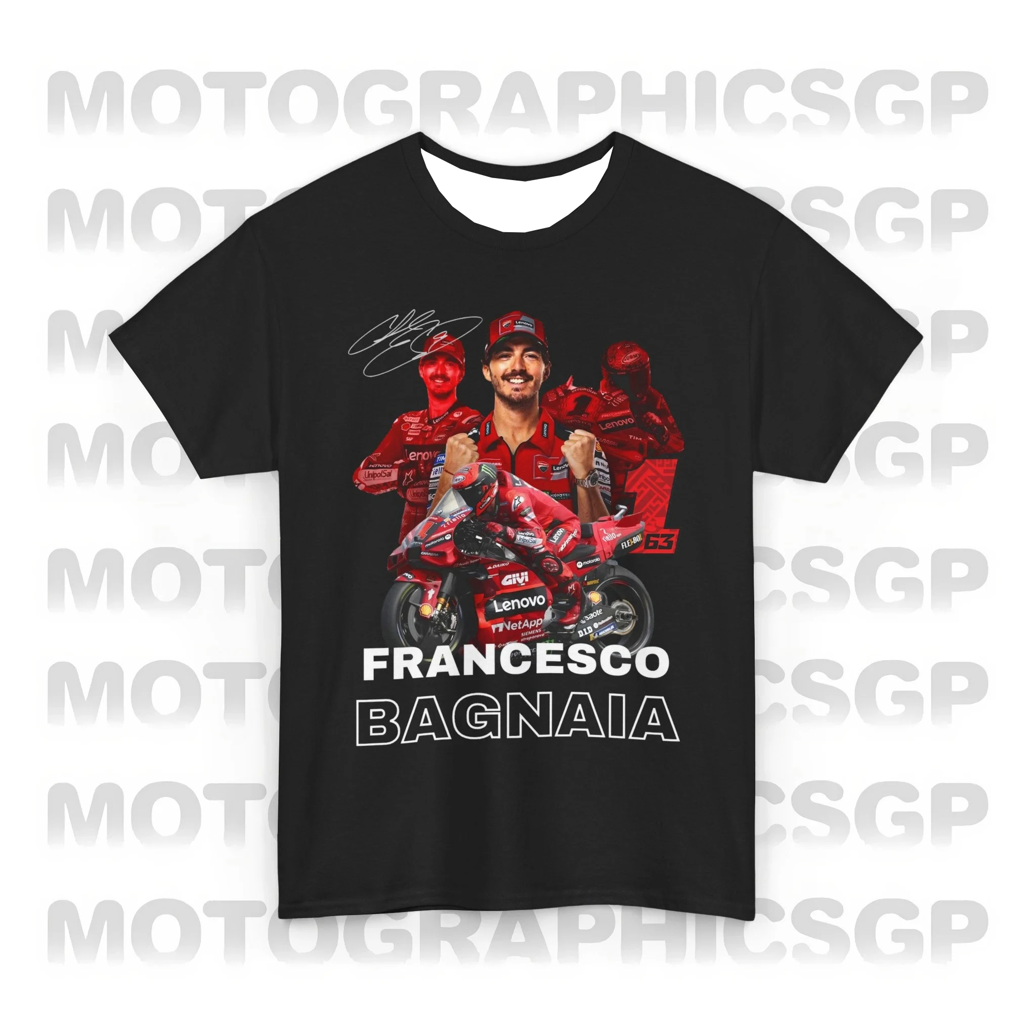 

2025 New Hot Bagnaia Pecco Motorcycle Racing Men's And Women's T-shirt No.63 Breathable Speed Drying Sports Cycling Clothing