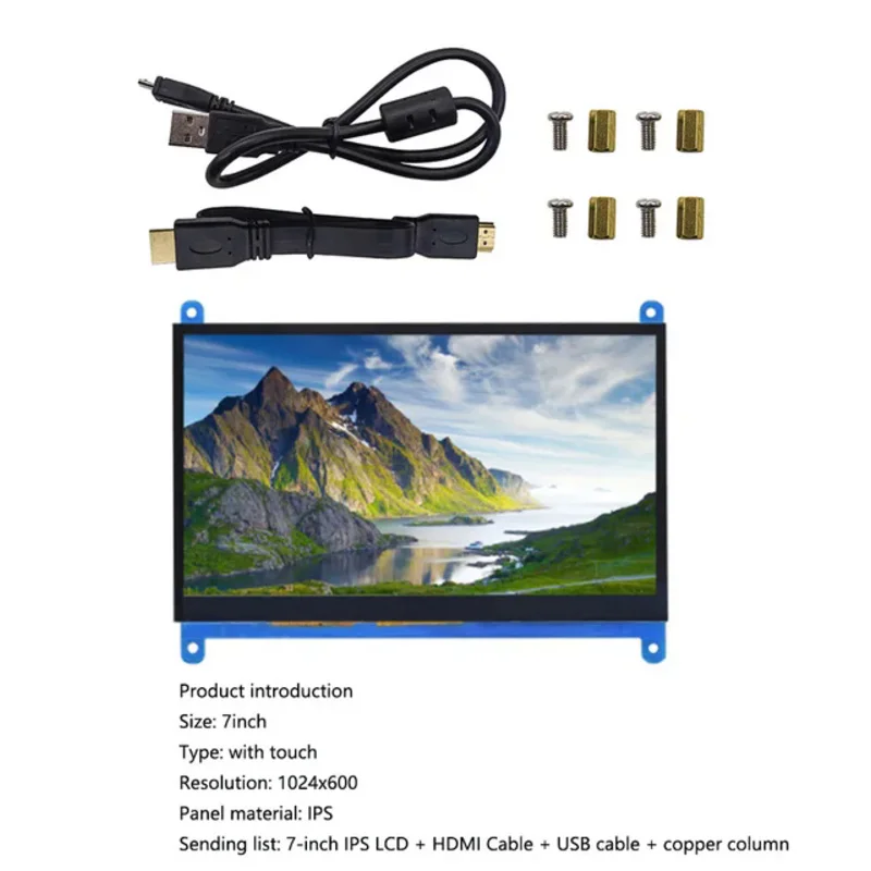 Imagem -06 - Compatível com Hdmi Display Lcd Touch Screen Resolução 1024x600 Capacitivo Suporta Raspberry pi Sistemas