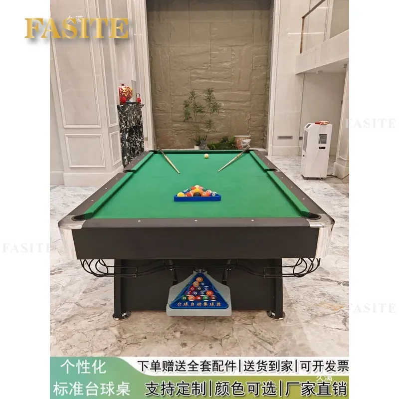 For Standard American Pool Table 4 in 1 Multi Functional Billiard and Pong Combo Game Table for Home Indoor Use Black