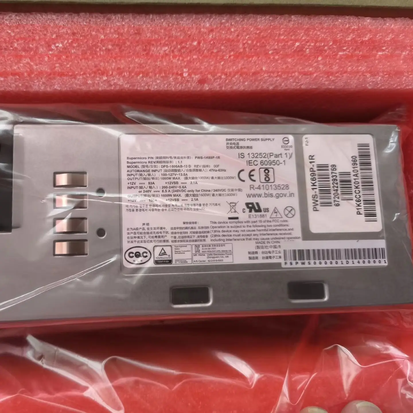 PWS-1K69P-1R DPS-1600AB-13 D 1600W Server power supply
