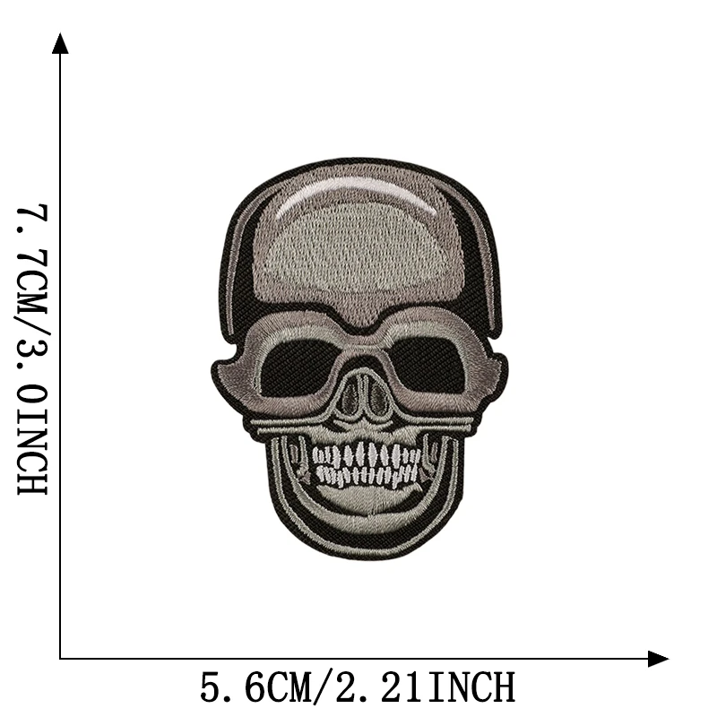 Schädel bestickte Patches für Kleidung Eisen auf Nähen Stoff Aufkleber Thermo Jacke Jeans Strijk Diy Mochila Parches – Detail 7