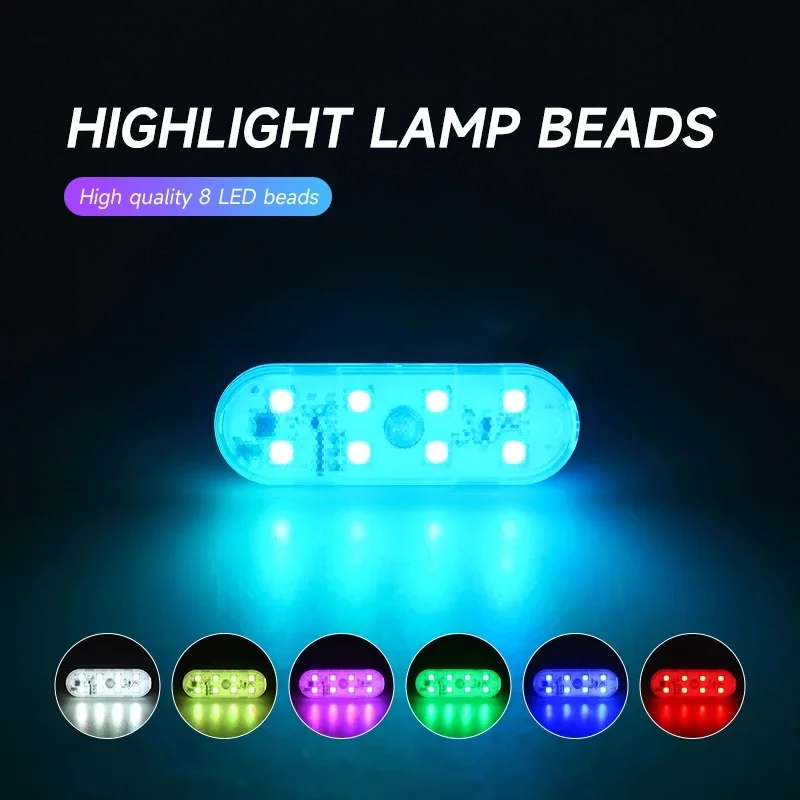 LED Car Mini Touch Light USB Charging Portable Auto Roof Ceiling Reading Night  Lamp Wireless Magnetic Decoration Ambinet Light