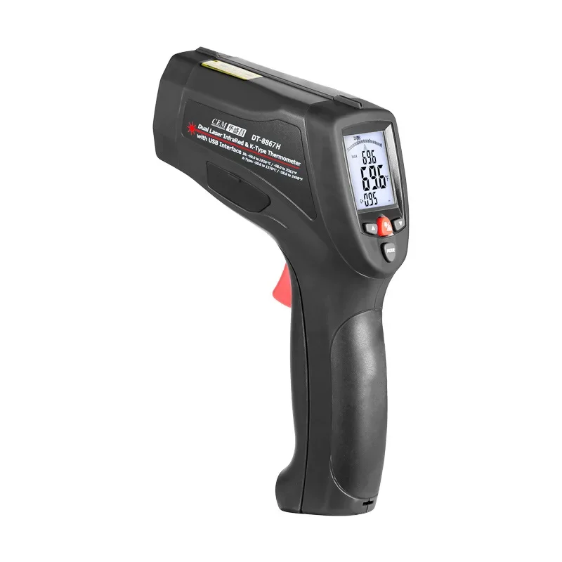 

DT-8867H Professional High Range Industrial High Temperature Dual Laser Infrared Thermometer -50 ℃ -1650 ℃ Thermometer