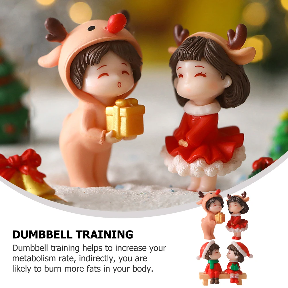 

Christmas Couple Ornaments Mini Figurine Craft PVC Bridegroom Lover Home Office Landscaping Adorn Xmas DIY Supplies