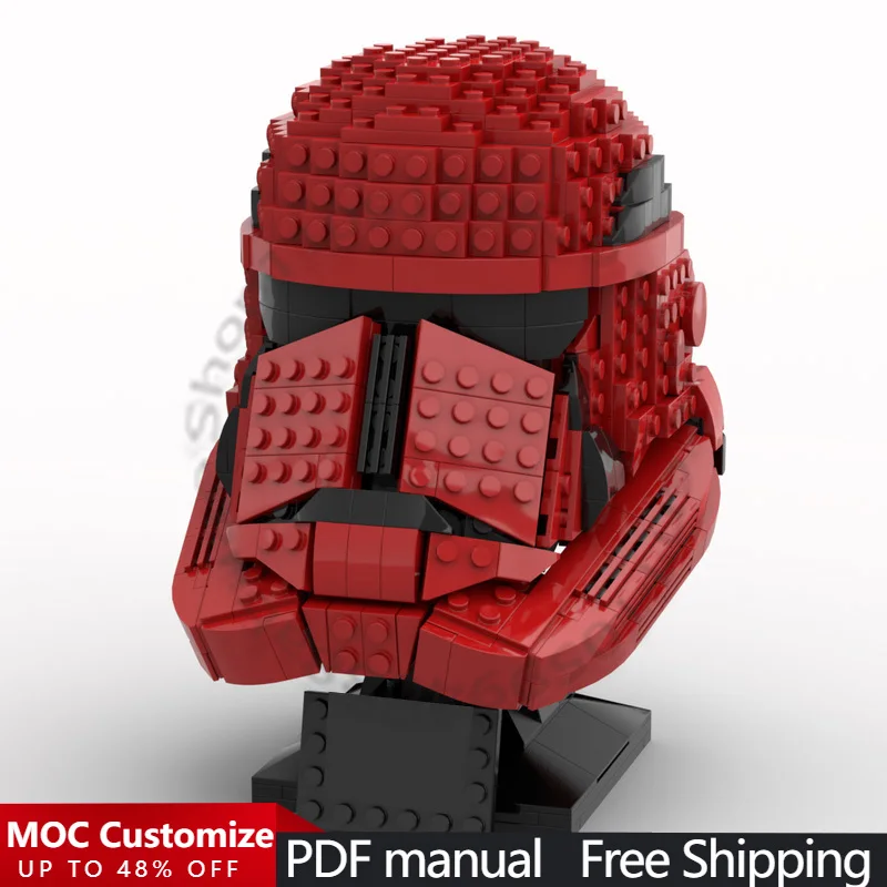 

750 PCS Popular Game Character Series Trooper Helmet MOC Customize Modular Building Block Creative Design DIY Festival Toy Gift