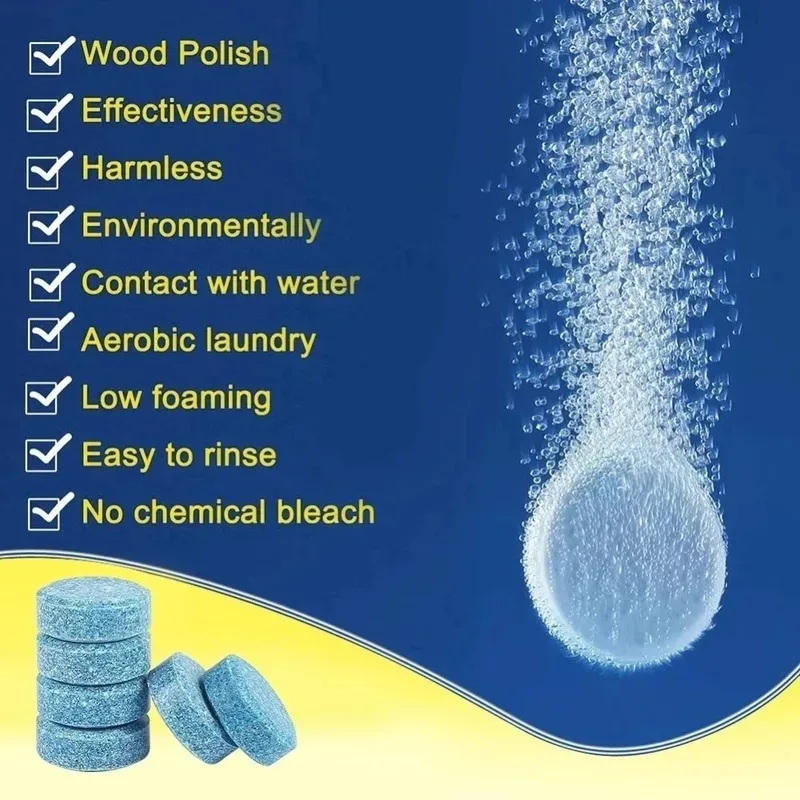 Solid Cleaner Car Windscreen Cleaner Effervescent Tablet Auto Wiper Glass Solid Cleaning Concentrated Tablets Detergent