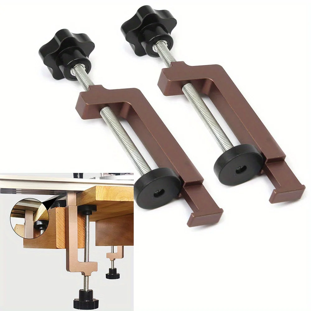 2Pcs G-Clip for Trimming Machine Milling Groove Engraving Guide Rail Fixing Clip Bracket Aluminum Alloy Clip DIY Woodworking Too