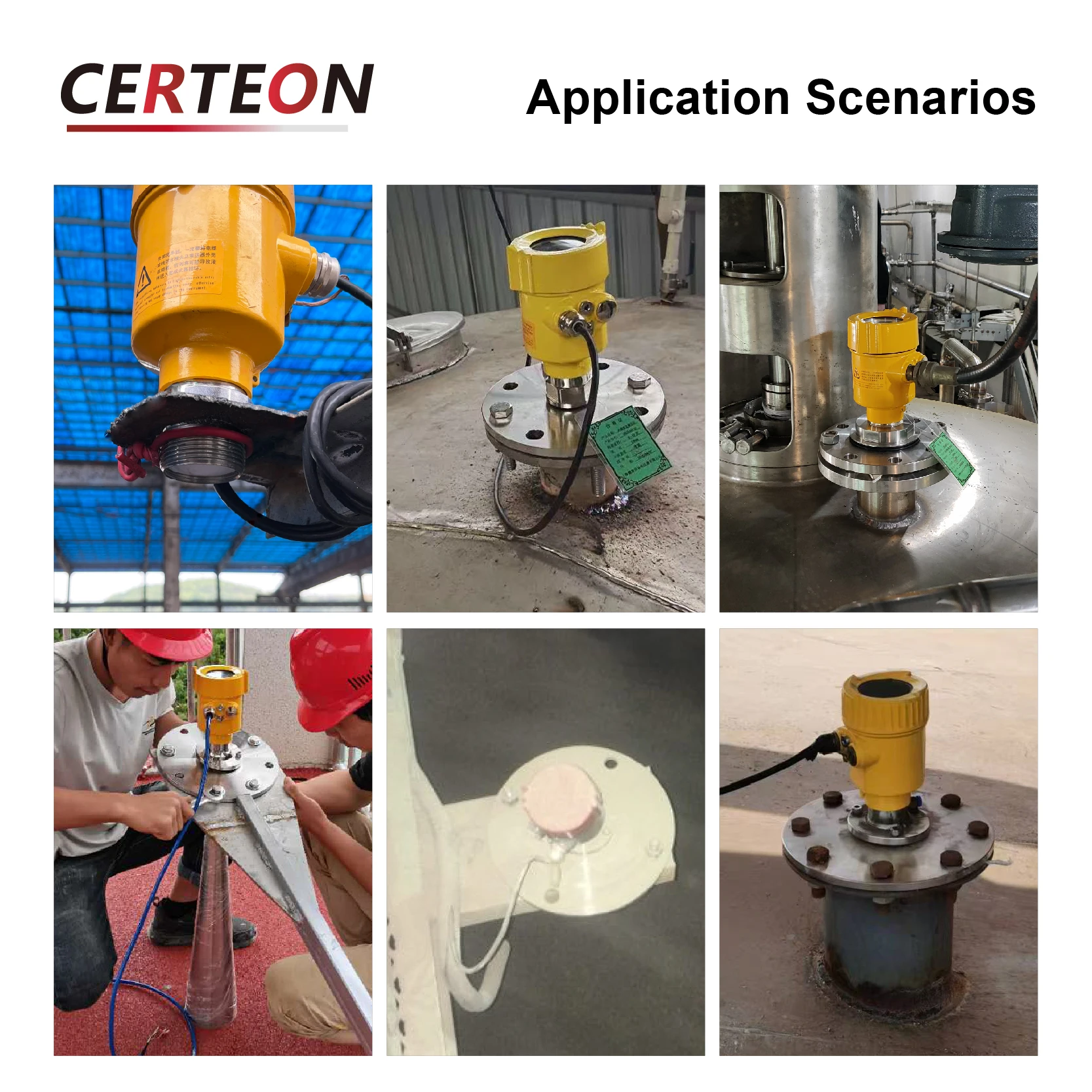 ความถี่สูง 26GHz เซ็นเซอร์ระดับเรดาร์ป้องกันการระเบิด 4-20mA Guided Wave เครื่องส่งสัญญาณ Rod สายหน้าแปลนเกลียว