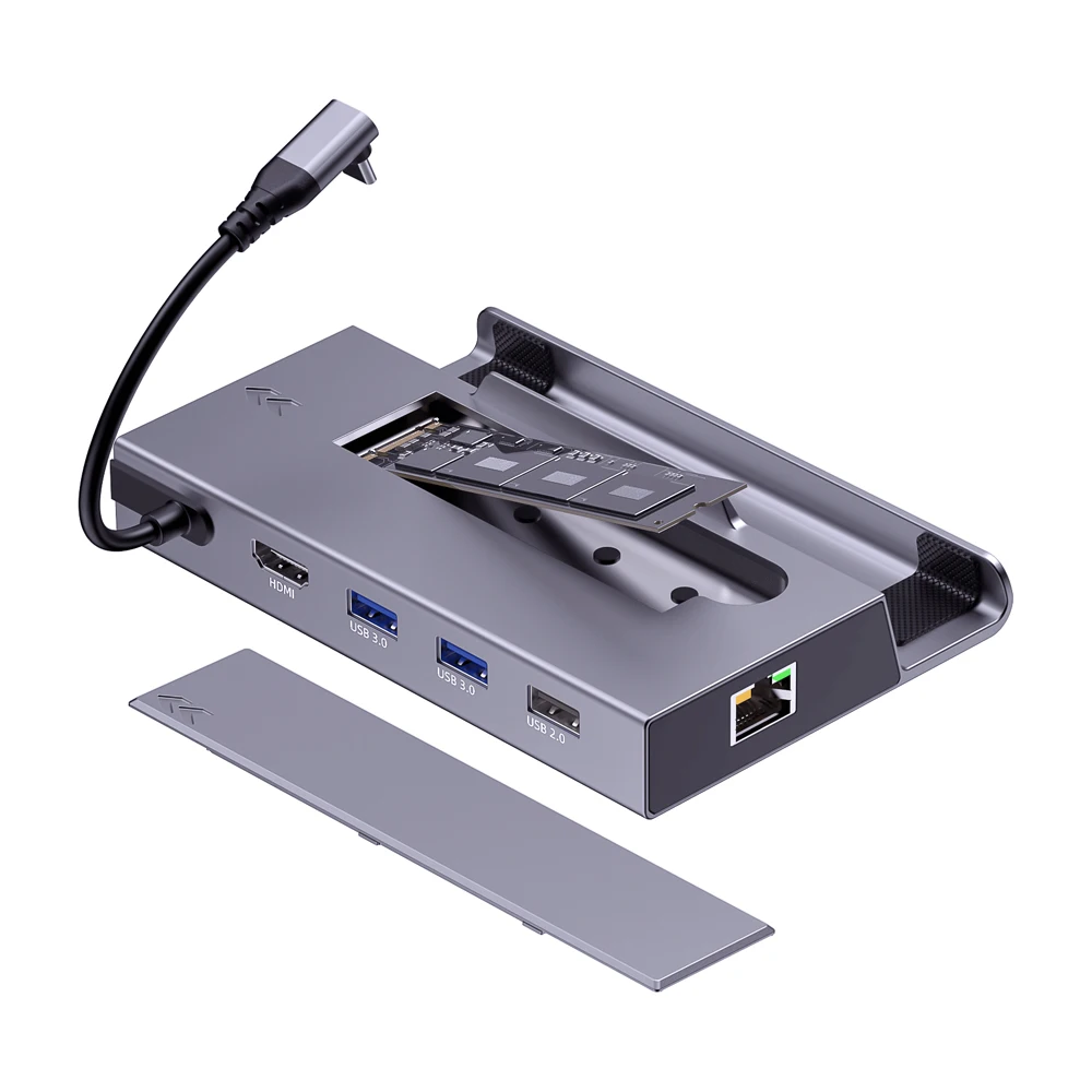 

7 in 1 Aluminum Alloy ROG ALLY Docking Station Steam Deck ROG Ally RJ45 4K for HDMI HUB Dual USB 3.2 USB C Ports OLED Steam