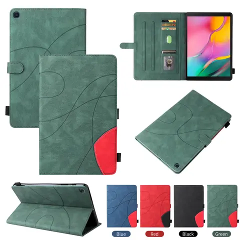 Custodia per Samsung Galaxy Tab A 9.7 2015 SM-T550 SM-T555 Stand Business Flip Cover per tablet di lusso in rilievo con slot per schede