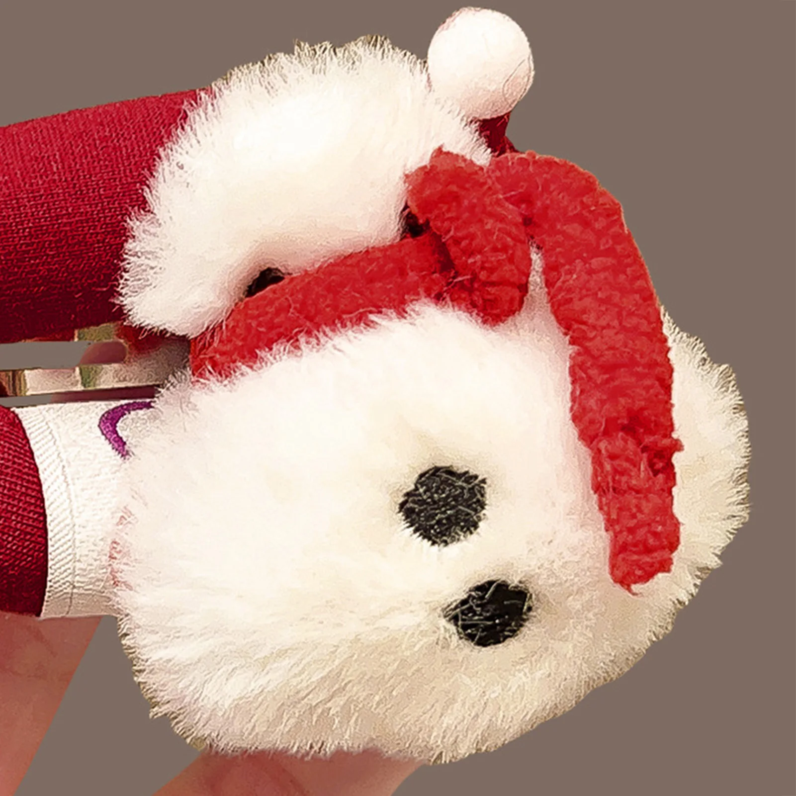 مشبك شعر سانتا كلوز مقاس كبير إكسسوارات شعر جانبية ناعمة منفوشة لحفلات عيد الميلاد والهالوين وهدايا عيد الميلاد