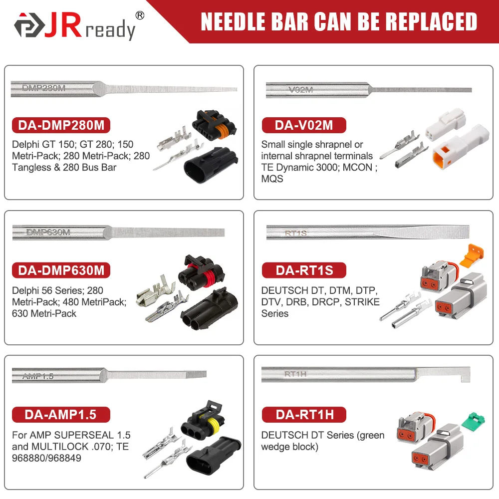 JRready ST5282-1 Electrical Pin Extractor Tool Kit for AMP/Metri Pack/TE/JST/Deutsch Connectors, Pin Removal Tool Perfect