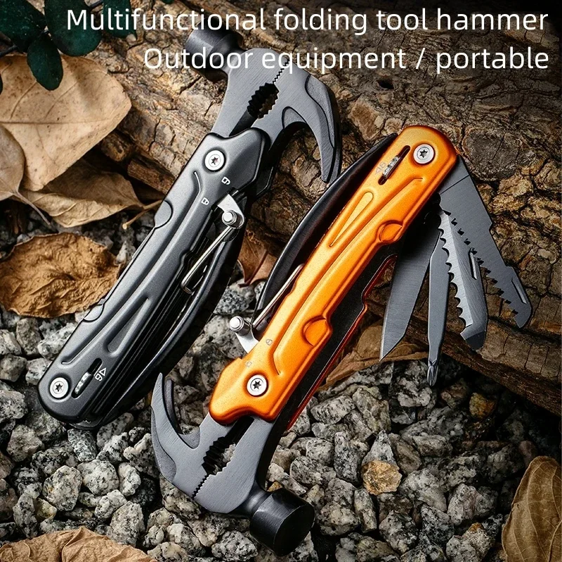 Multifunctional Jaw Claw Hammer Tool Car Life-saving Emergency Knife Plier Camping Equipment EDC Gear Hiking Accessory Outdoor