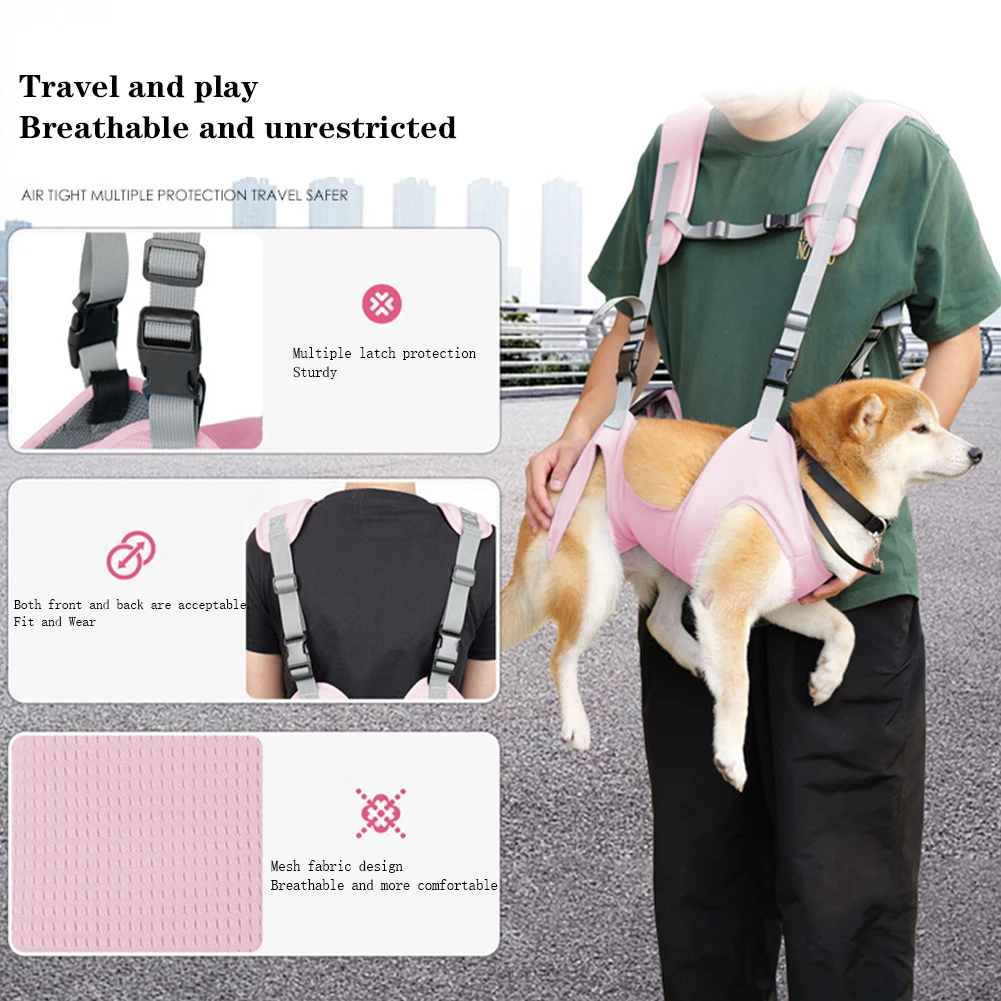 Dog Lift Harness Adjustable Dog Backpack Harness Horizontally Emergency Dog Backpack Sling Lift For Old Arthritis Back Legs Supp