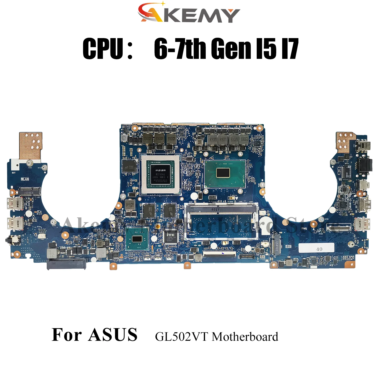 

Материнская плата для ноутбука GL502VT для ASUS ROG Strix GL502VMK GL502VM GL502V, материнская плата для ноутбука с процессором I5 I7, 100% тестирование, ОК, быстрая доставка