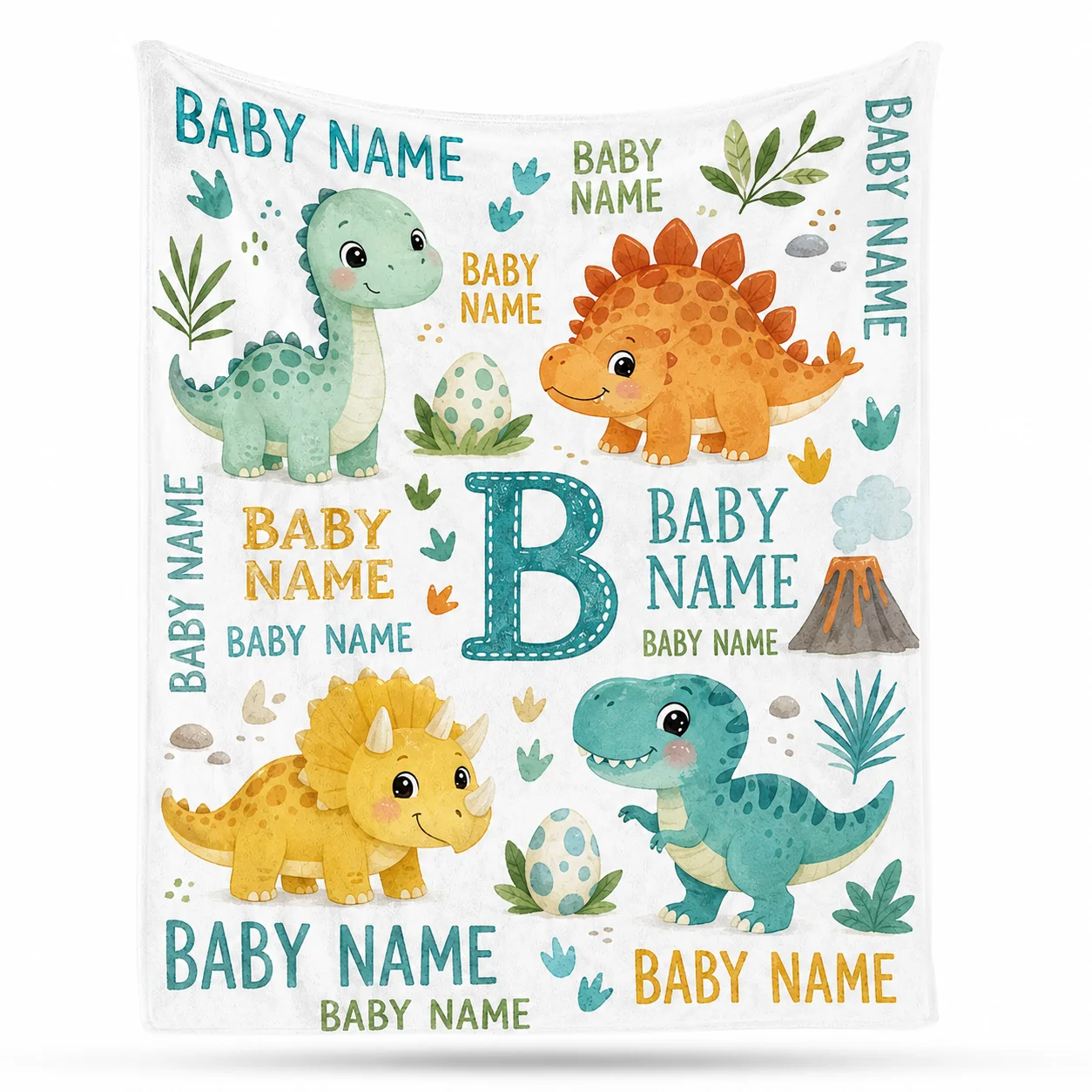 Personalized Baby Blanket Custom Name Animal Blanket Soft Cozy Receiving Throw for Boys Girls Toddlers Stroller Nursery Gift