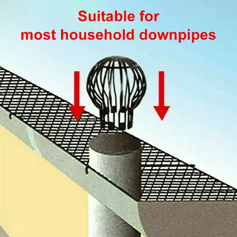 2pcs Flexible Downpipe Filter Plastic Roof Gutter Balloon Guard Filters Suitable for Household Downpipes Garden Protective Cover