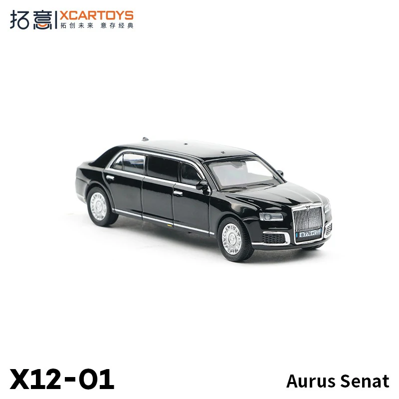 XCARTOYS 1/64 نموذج سيارة مصنوع من خليط معدني سيارة رئاسية روسية AURUS SENAT عرض كلاسيكي ثابت مجموعة الكبار