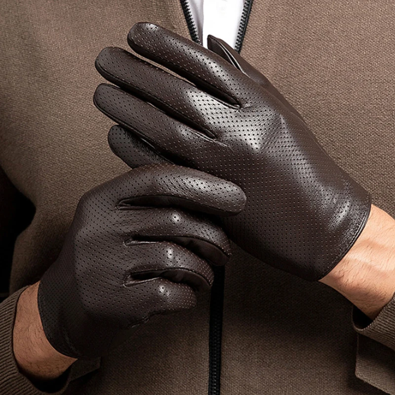 New Man Winter Cold Resistant Leather Gloves Warm Wool Glove Anti Slip Surface Treatment Cycling Motorcycle Heat Preservation