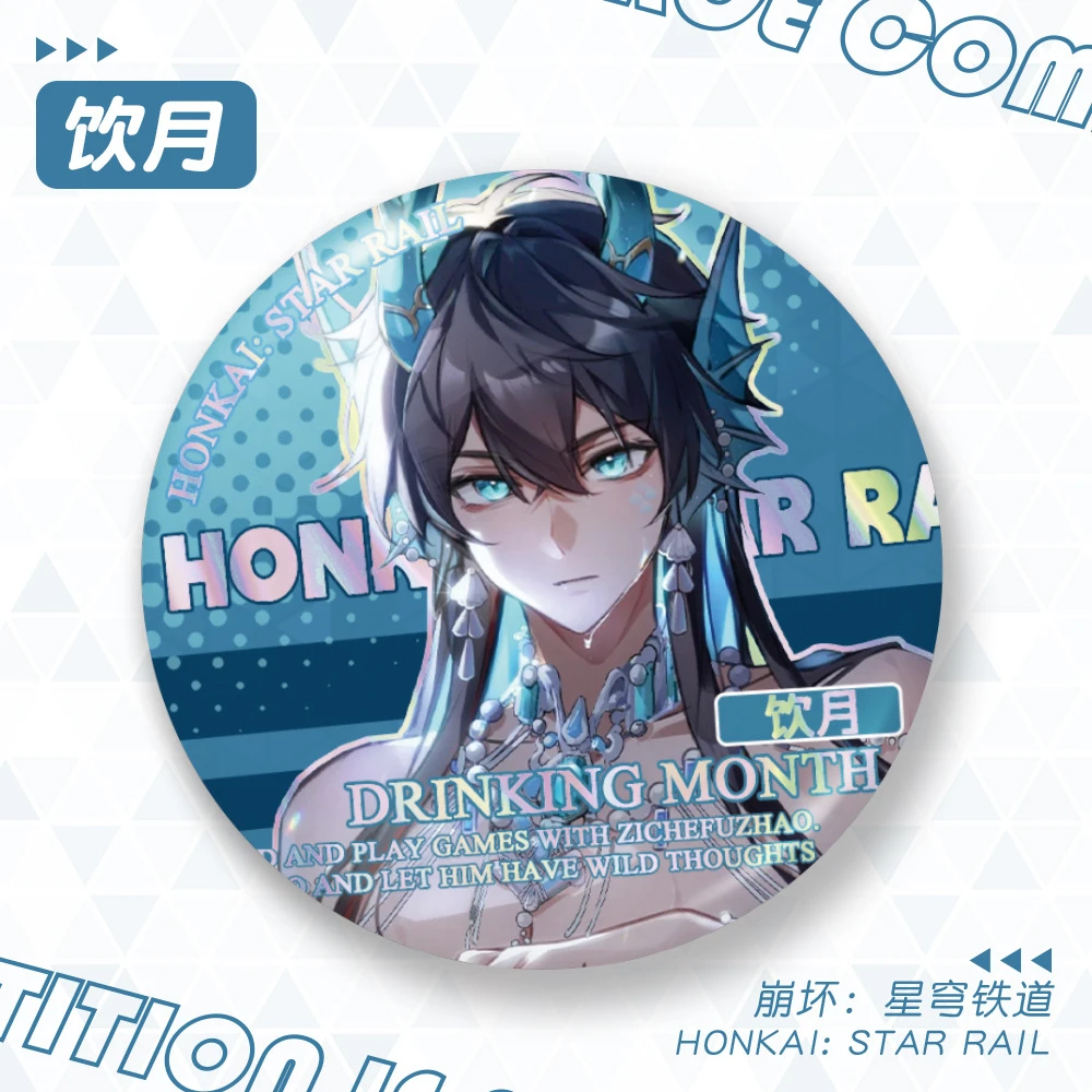 Jogo Honkai de 58 mm: Star Rail Domingo Dan Heng·Imbibitor Lunae Luocha Dr. Proporção cosplay traje crachá pino spte flandres broche prop