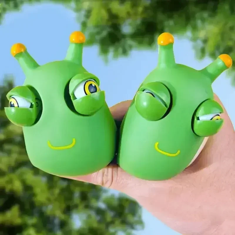 3PCS Vent Decompression Caterpillar Toy Small Vegetable Worm Decompression Staring Toy for Children