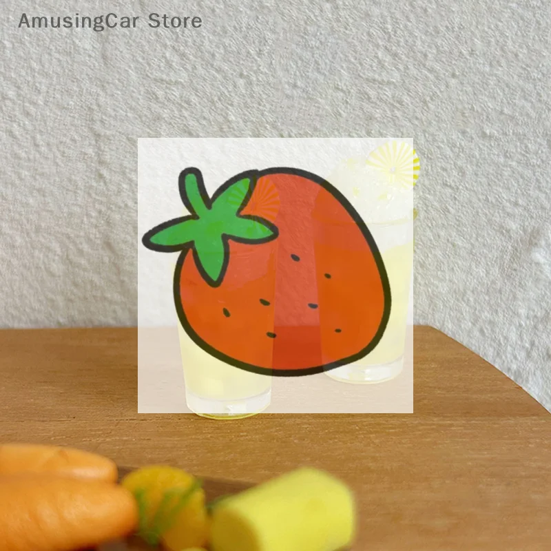 لعبة كأس عصير الأناناس المزخرفة لبيت الدمى الصغير للأطفال؛ 1/12 مصغرة للعب التظاهري #3