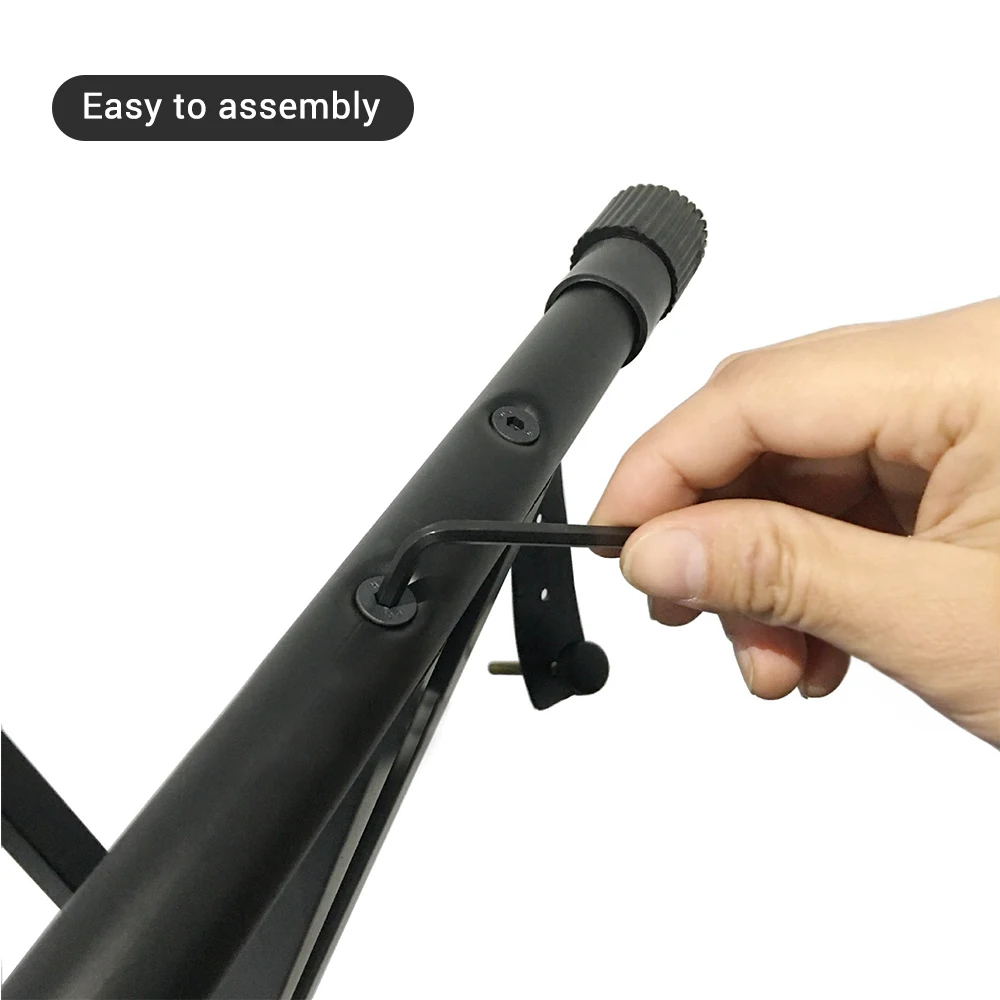 Piano Stand X- Stand X- Piano Keyboard Stand  and Portable Heavy Duty Music Stand with Anchoring Strap Black view 4