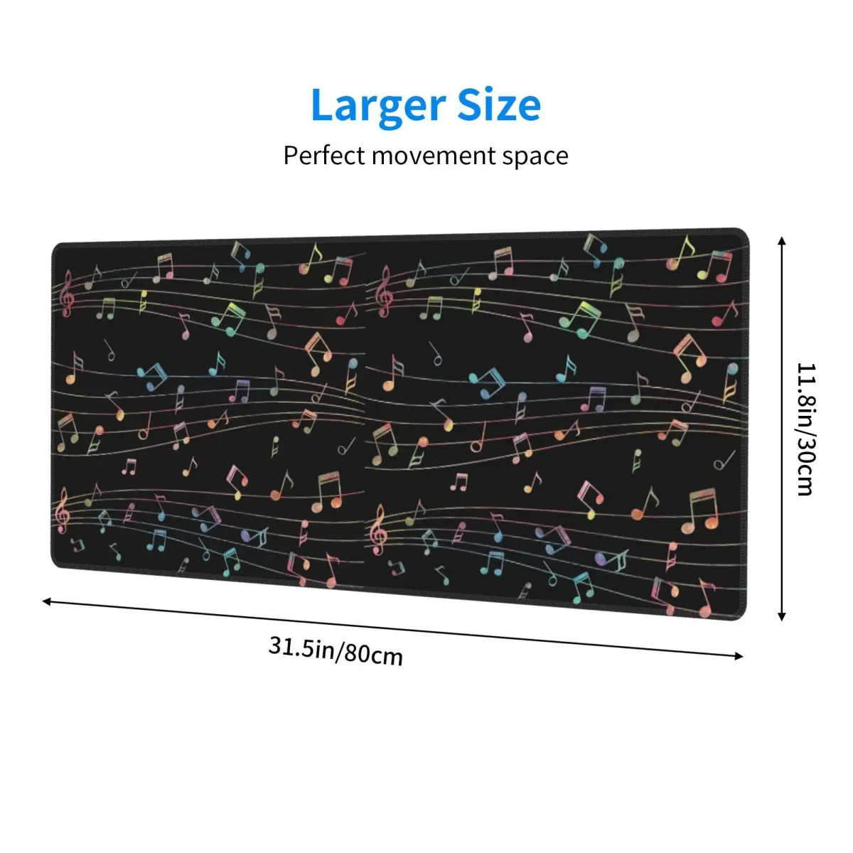 Music Notation Musical Notes Large Mouse Pad Computer Keyboard Mouse Mat Gamer PC Laptop Desk Mat Office Accessories Table Mats