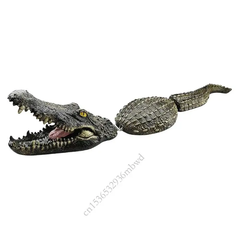 

K43D Realistic Floating Alligators Decoys Garden Statues Floating Alligators Decoys Artificial Cayman Deterrents Outdoor