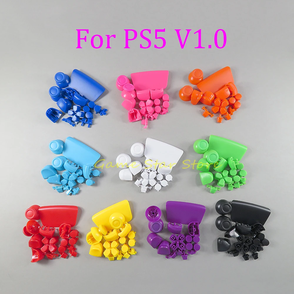 10sets Full Set Plastic Buttons for PlayStation5 PS5 V1.0 Controller Joystick Cap L1 R1 L2 R2 ABXY D-pad Direction Key Kits
