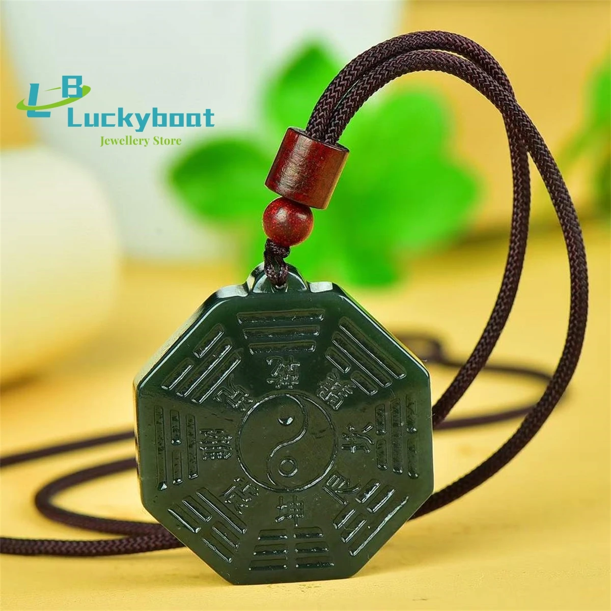 Natural Hetian Qingyu Tai Chi Bagua Pendant Simple and Personalized Exquisite Fashion Versatile for Men and Women