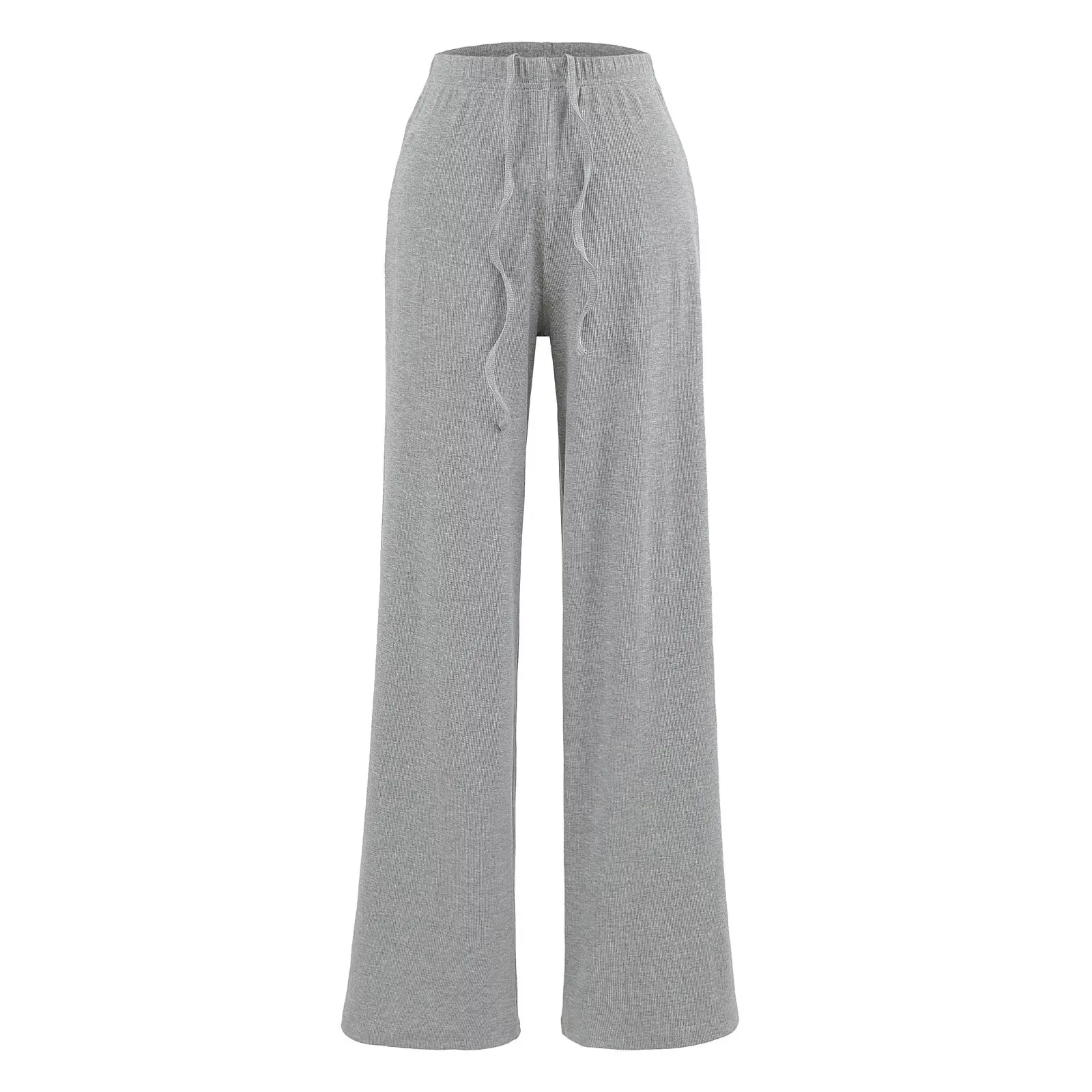 Pantaloni estivi larghi da donna a gamba larga Dstring elastico in vita Dra taglio dritto pantaloni lunghi casual dimagranti Street Sle