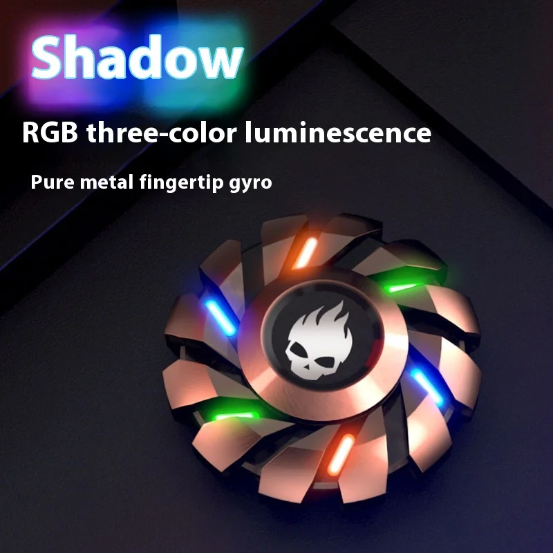 Giocattolo per bambini con dita in metallo incandescente, antistress, luce notturna, magia blu, di fascia alta, Fidget Spinner, giocattoli magici illuminati