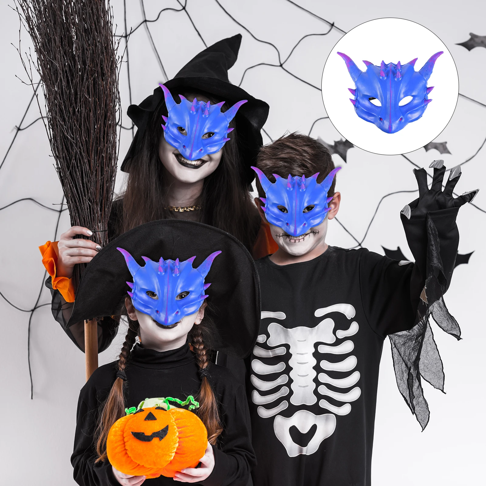 

Children's Dragon Mask Halloween Kids Cartoon Masks Pu Material Face Masquerade Carnival