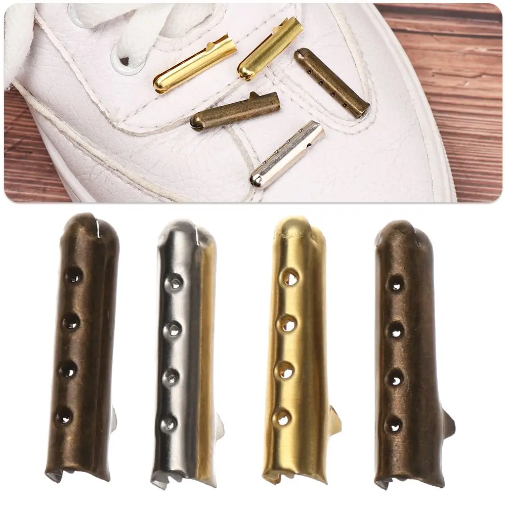 

50pcs Metal DIY Unsex Replacement Shoe Lace Head Shoelaces Repair Ends Shoestrings Bullet Aglets Tip
