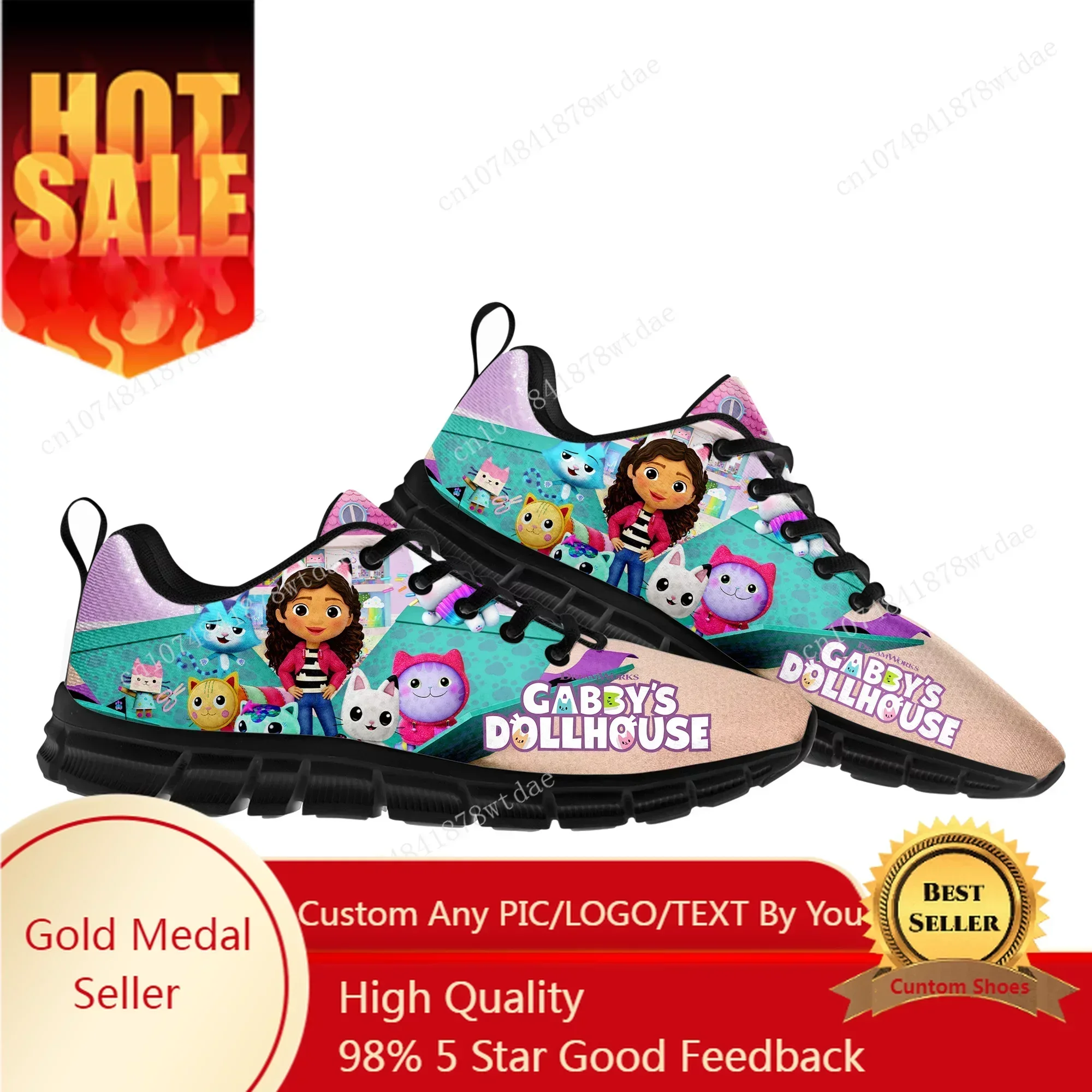 

GabbysDollhouse Sports Shoes Mens Womens Teenager Comfortable Sneakers Gabbys High Quality Manga Cartoon Sneaker Custom Shoe
