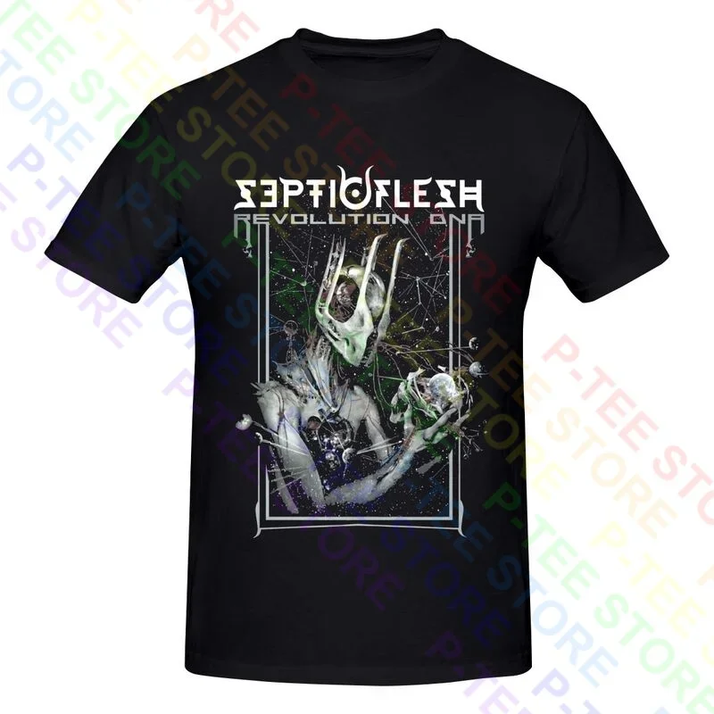 Septic Flesh Revolution Dna Schwarz Shirt T-Shirt T-Top Design Vintage Comfortabel