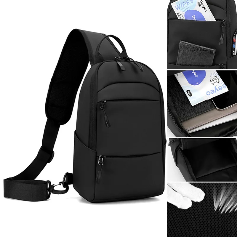 

Men's Waterproof Multifunction Nylon Crossbody Shoulder Bag Messenger Chest Short Trip Travel Pack for Male