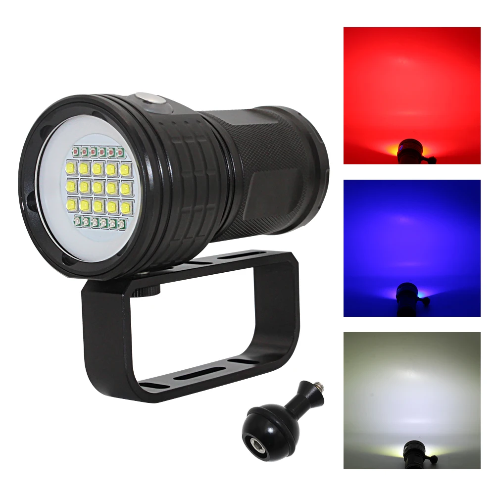 Imagem -02 - Lanterna de Mergulho Led para Fotografia Vídeo Luz Tocha Subaquática Lâmpada Tática Impermeável xm l2 Xhp70 Xhp90 100m 18650