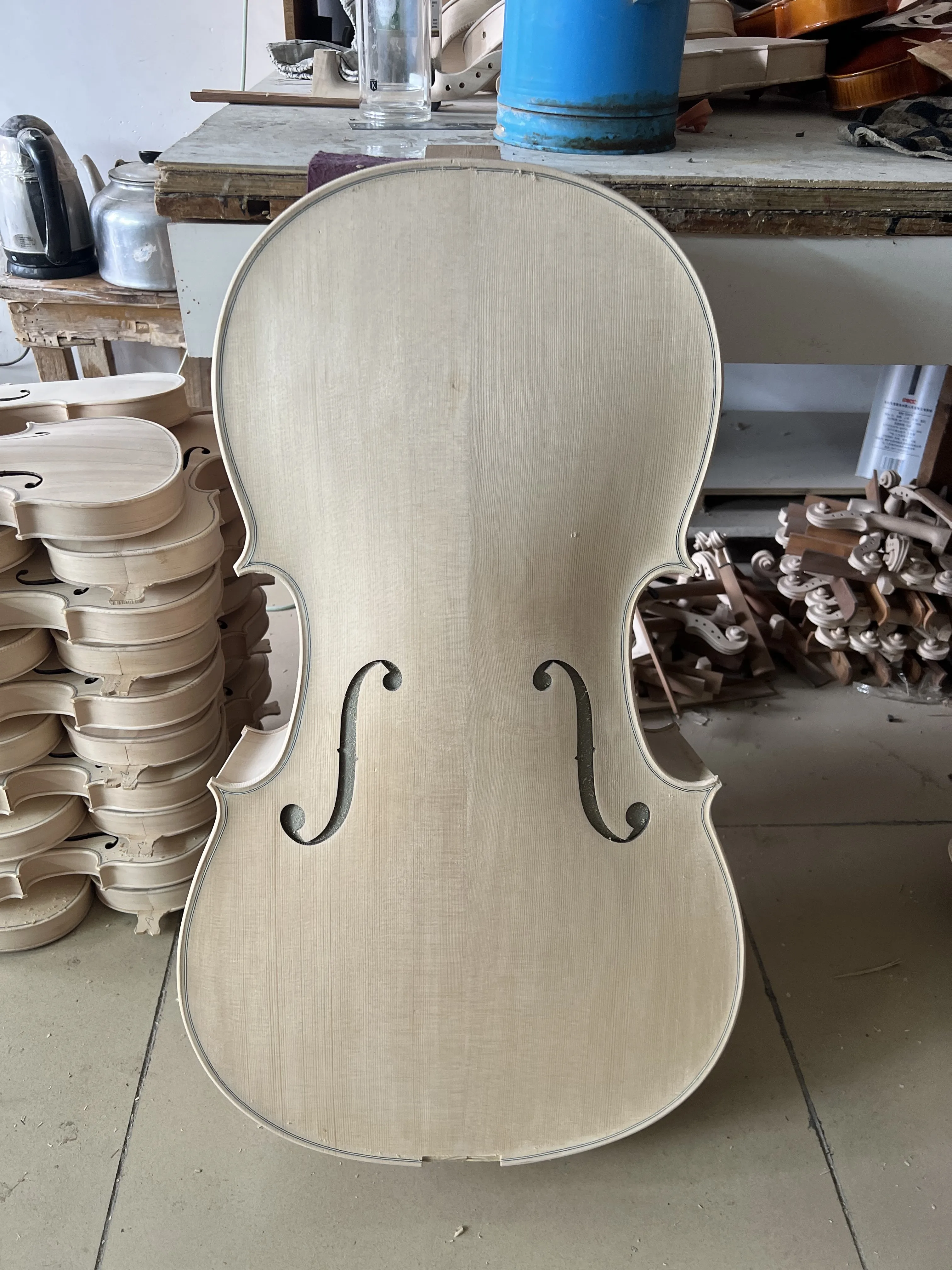 White Panel spruce wood cello 4/4 Maple back side solid wood cello stringed instrument professional cello