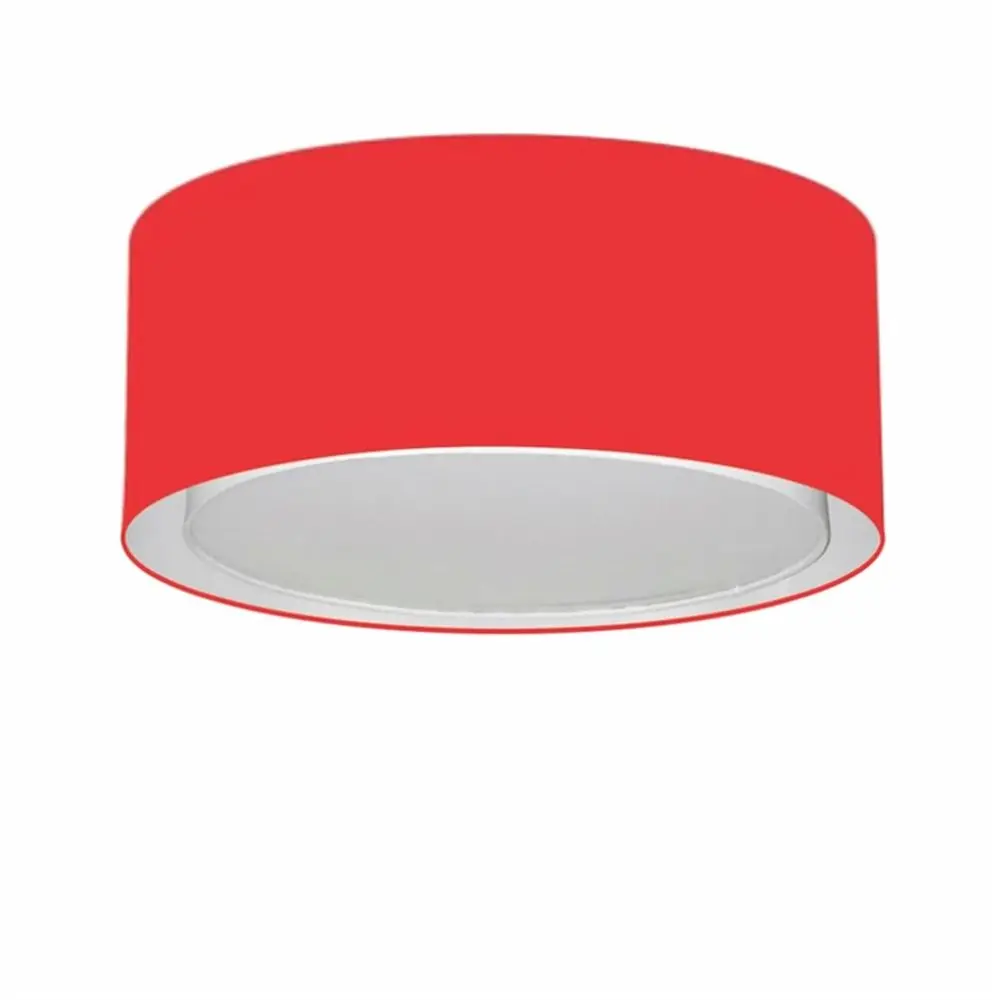 50x25cm Red Fabric Dome Double Cylindrical Plafon-Bivolt