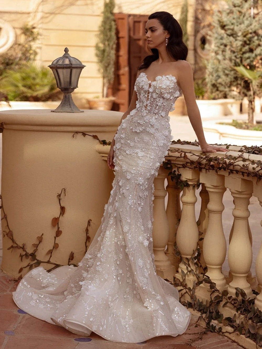 Vestido De novia romántico con escote Corazón, Apliques De encaje clásicos, vestido De novia De sirena brillante, vestido De novia personalizado