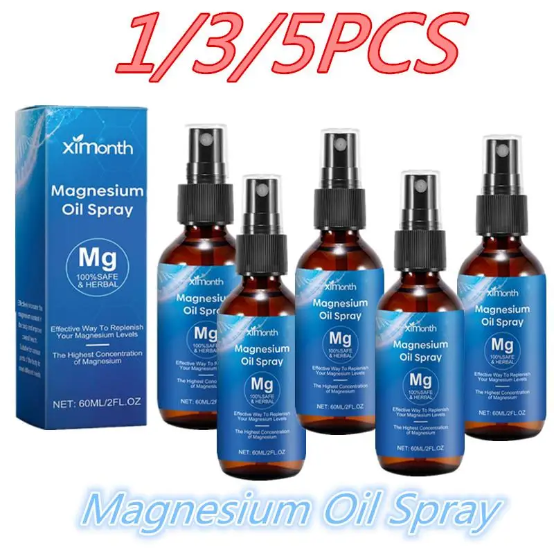 1/3/5pcs Essentiële Olie Magnesium Spray Verlichten Spier Lichaam Pijn Verzacht En Verzacht de Huid Voor Rusteloosheid & Betere Slaap