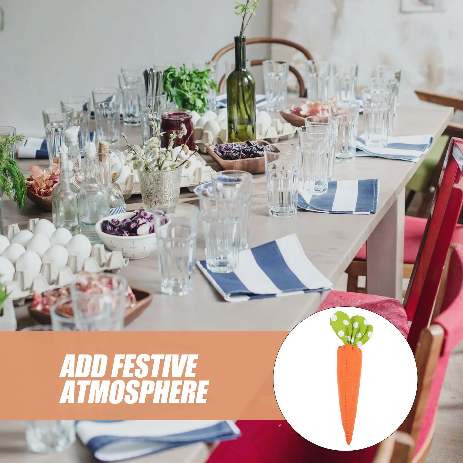 

Easter Carrot Decoration Orange Cloth Soft Fake Carrot Ornament Easter Party Tray Home Decor Activity Gift