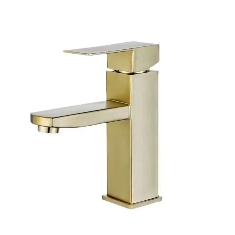Modern Classic Single Hole Single Handle Counter Mount Stainless Steel Kitchen and Bathroom Sink Faucet Pull Out Spray Hot