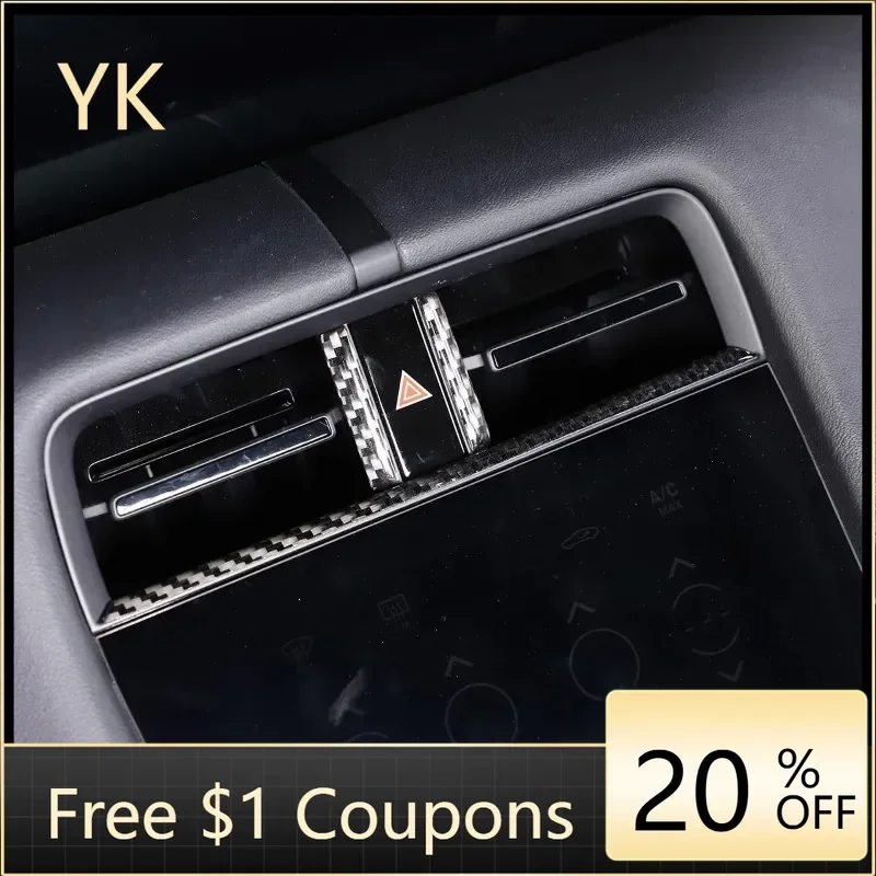 

For Porsche Taycan 2019-2024 Interior Car Accessories Soft Carbon Fiber Car Central Control Air Outlet Panel Trim Stickers