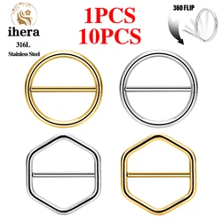 1/10PCS Stainless Steel Nipple Piercing Jewelry 14G Round Nipple Ring Women Girls Body Jewelry